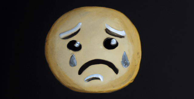 an oil painting of a cookie crying